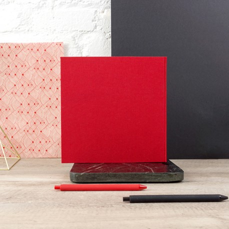 LDO003 - Livre d'or M&P sur-mesure : Couverture tout toile une couleur : Rouge Duart.